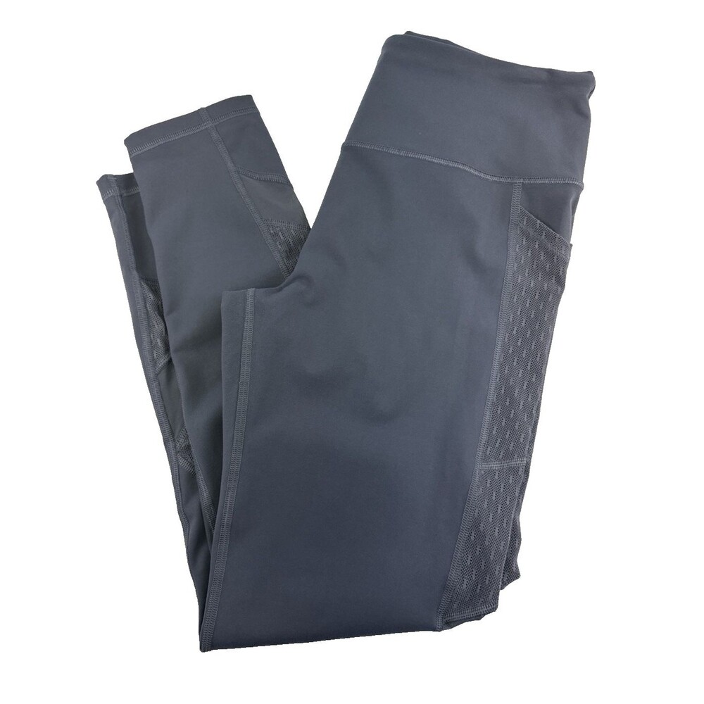 Victoria Sport Knockout Victorias Secret Tight Leggings Gray Lace Mesh‎ Panels L